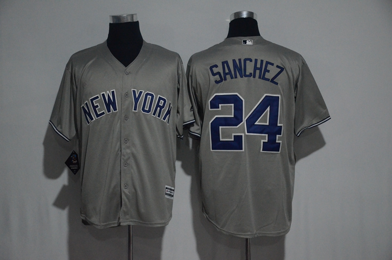 2017 MLB New York Yankees #24 Sanchez Grey Jerseys